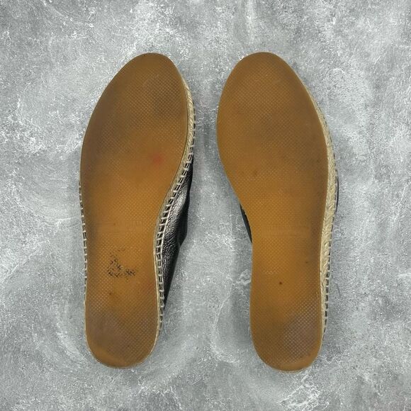 Bottega Veneta Metallic Gray Intrecciato Leather Slip On Espadrille Flats Size 3 - Picture 7 of 13